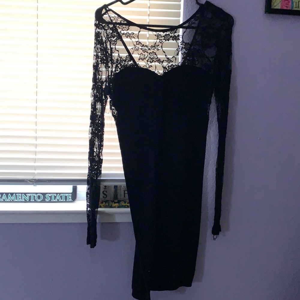 Sexy lace black dress
